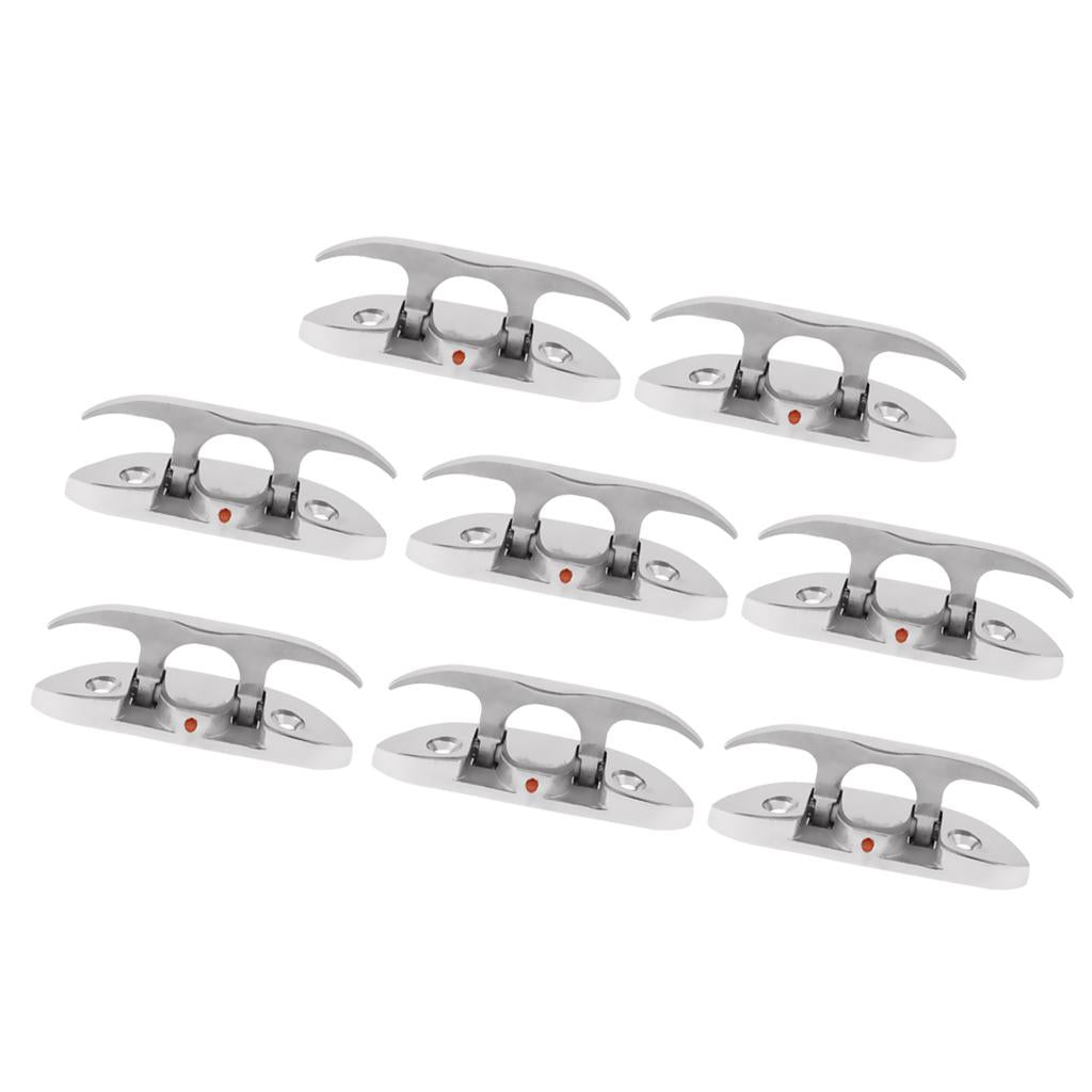8 Pieces Folding Cleat Mount Marine Boat Hardware Stainless Steel 316
