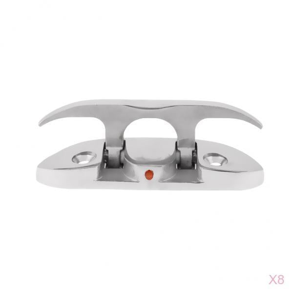8 Pieces Folding Cleat Mount Marine Boat Hardware Stainless Steel 316