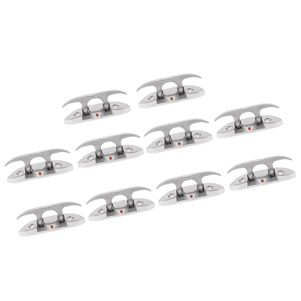 10 Pieces Folding Cleat Mount Marine Boat Hardware Stainless Steel 316