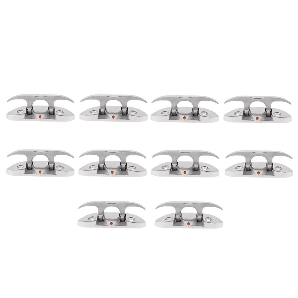 10 Pieces Folding Cleat Mount Marine Boat Hardware Stainless Steel 316