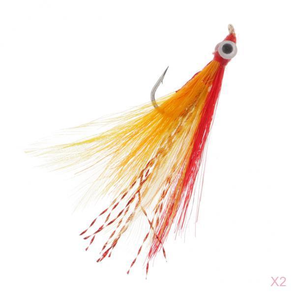 2pcs Fly Fishing Flies Salmon Trout Insects Lure Floating Flies with 6# Hook
