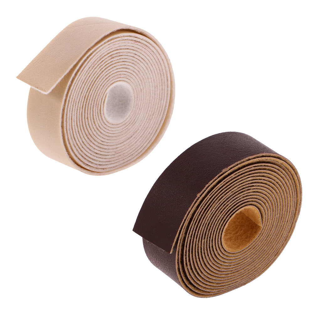 2 Rolls 10m DIY PU Leather Straps Wide Strips Belt Handbag Crafts 2cm Wide