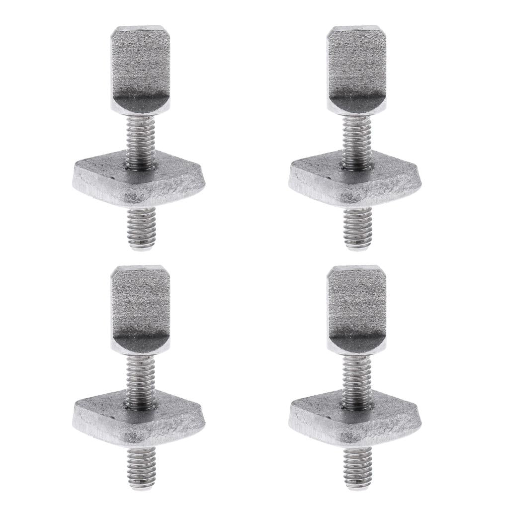 4PC Stainless Steel Fin Screw and Plate Set Tool for SUP Longboard Surfboard
