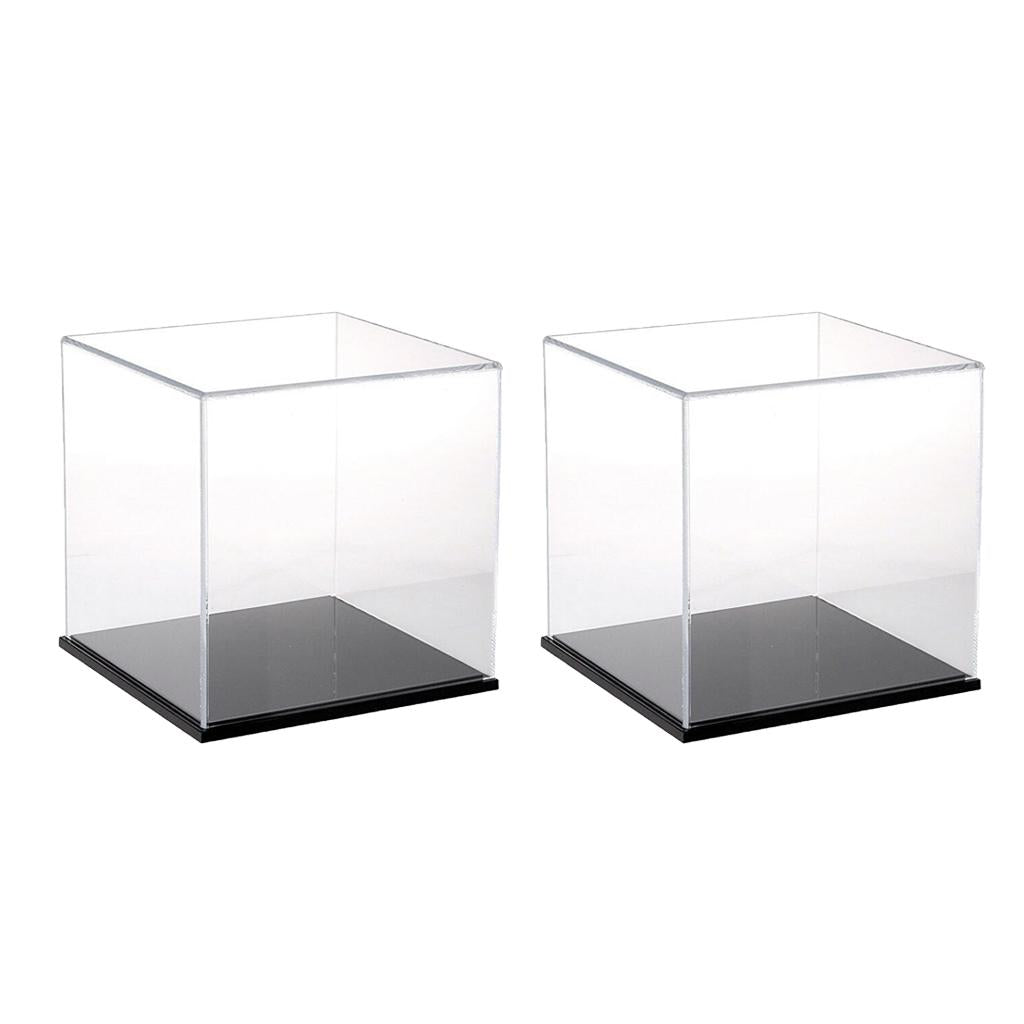 2Pcs Clear Acrylic Display Case Show Box 8cm for Amiibo Funko POP Figure Toy