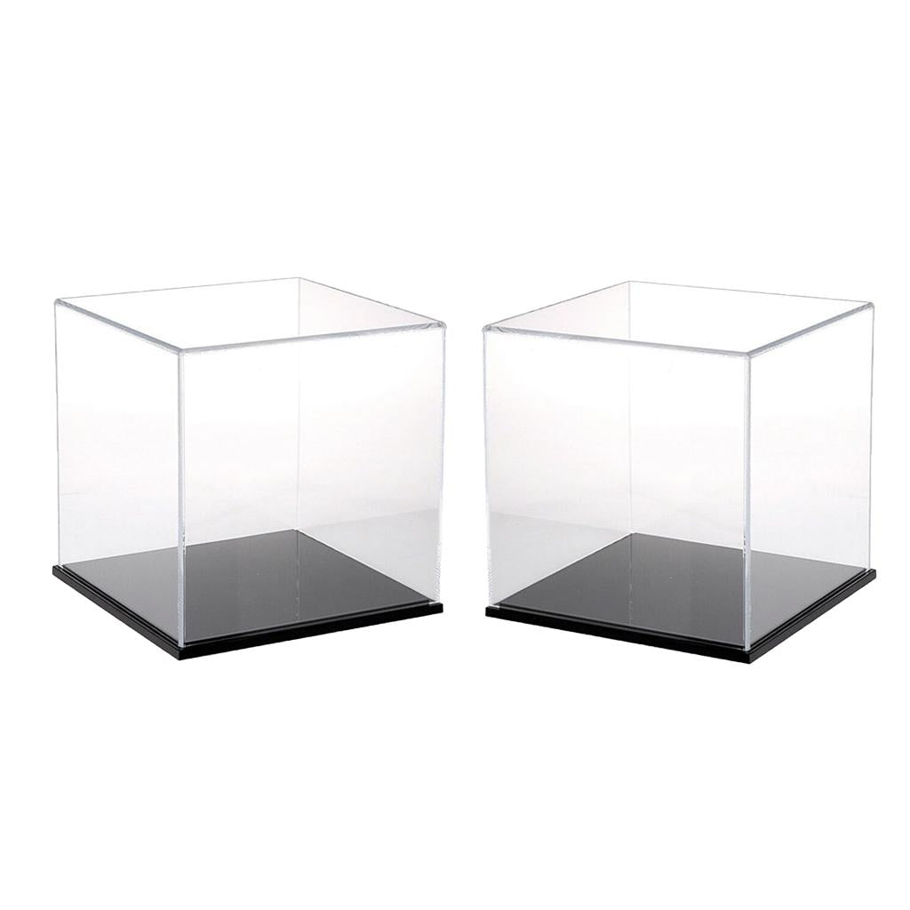 2Pcs Clear Acrylic Display Case Show Box 8cm for Amiibo Funko POP Figure Toy