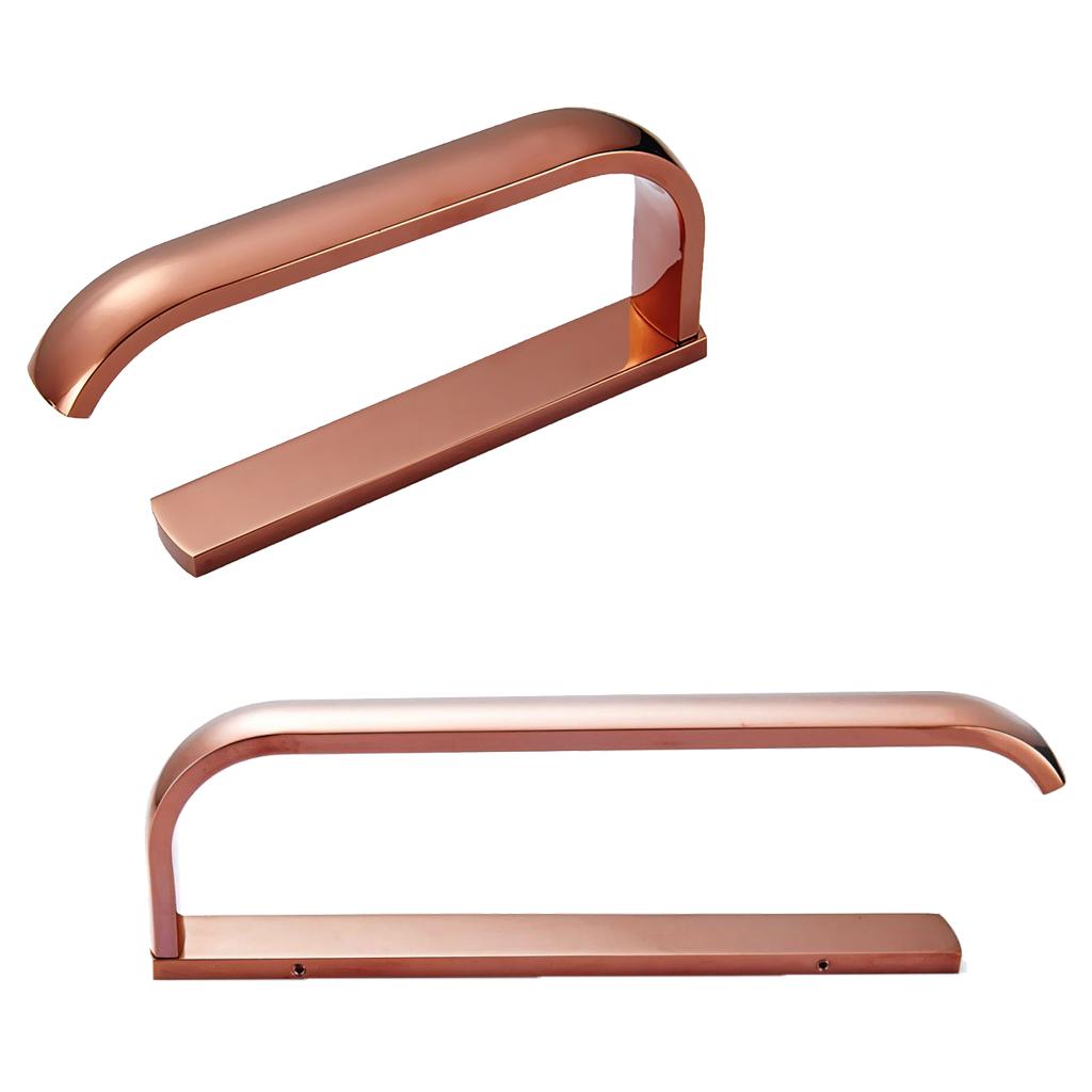 2pcs Bathroom Single Towel Rails Holder Bars Rack Brass Wall Mount Rose Gold
