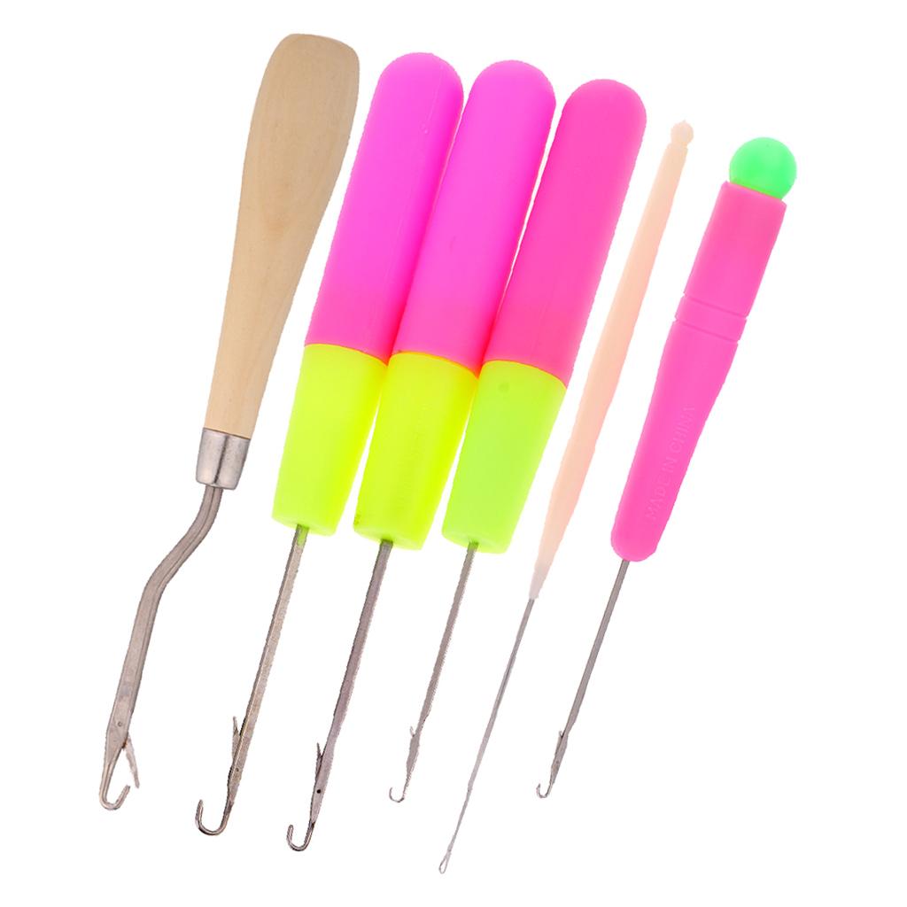 6pcs Crochet Latch Hook Lock Needles for Hair/ Micro Braid Needle Dread Lock