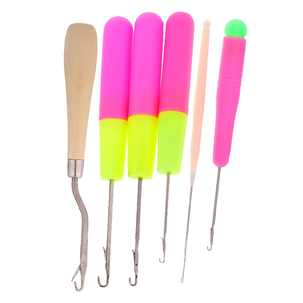 6pcs Crochet Latch Hook Lock Needles for Hair/ Micro Braid Needle Dread Lock