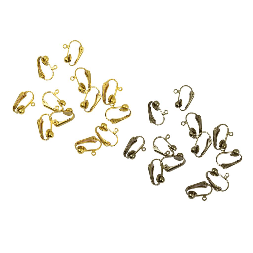 24 Pieces Clip-on Earring Converter with Easy Open Loop DIY Earring Findings