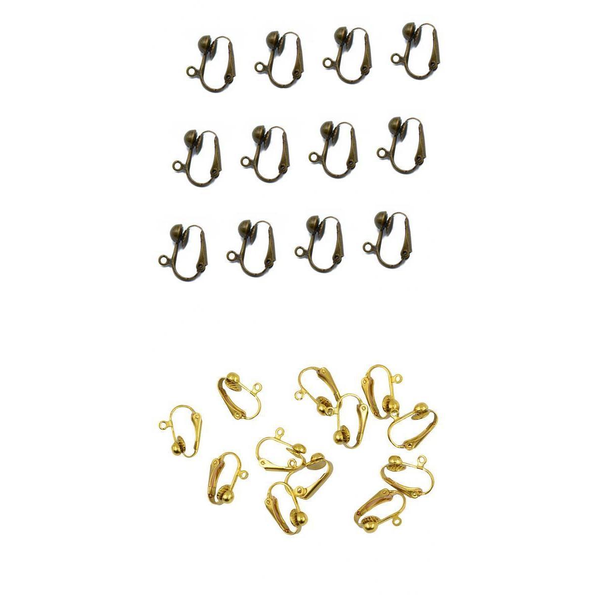 24 Pieces Clip-on Earring Converter with Easy Open Loop DIY Earring Findings