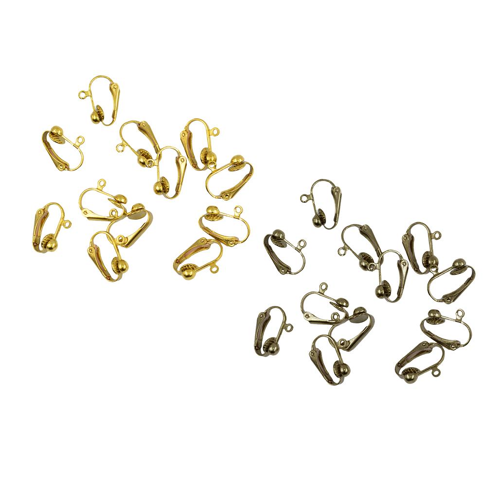 24 Pieces Clip-on Earring Converter with Easy Open Loop DIY Earring Findings