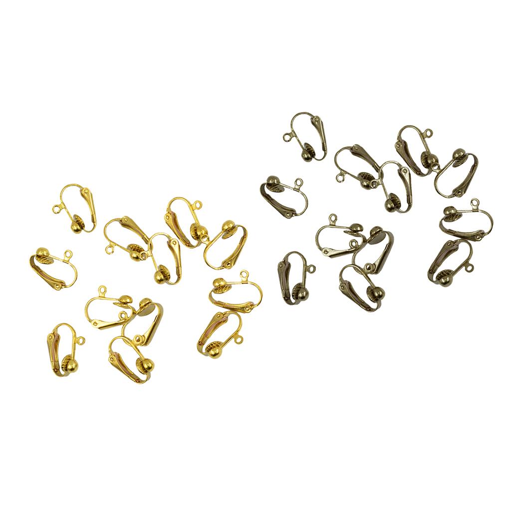 24 Pieces Clip-on Earring Converter with Easy Open Loop DIY Earring Findings