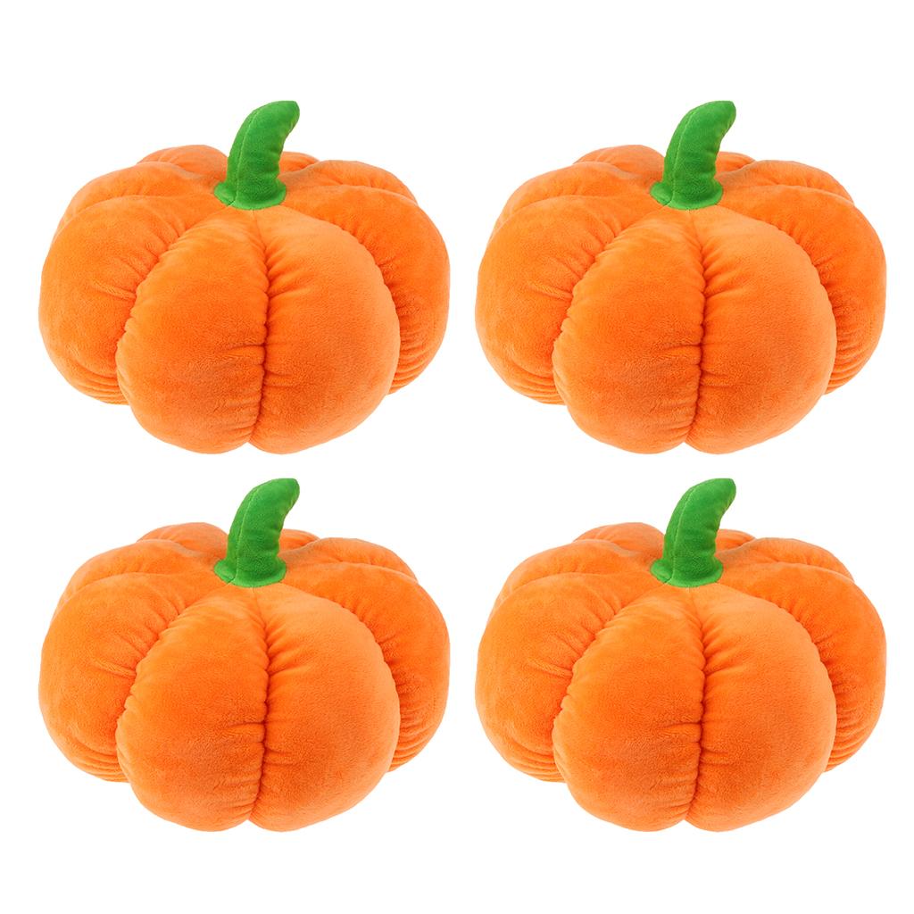 4x Halloween Pumpkin Toy Soft Plush Throw Home Office Car Decor Pillow M