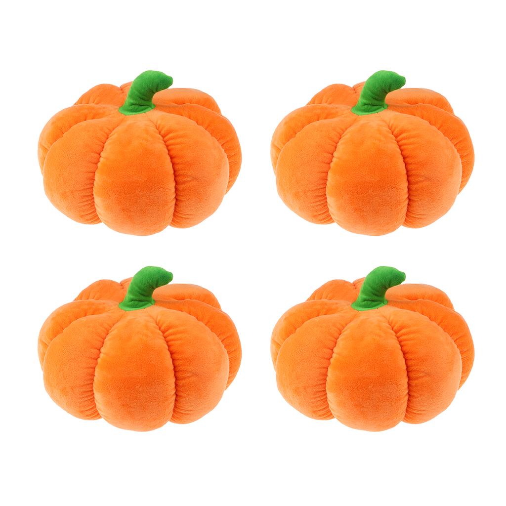 4x Halloween Pumpkin Toy Soft Plush Throw Home Office Car Decor Pillow M