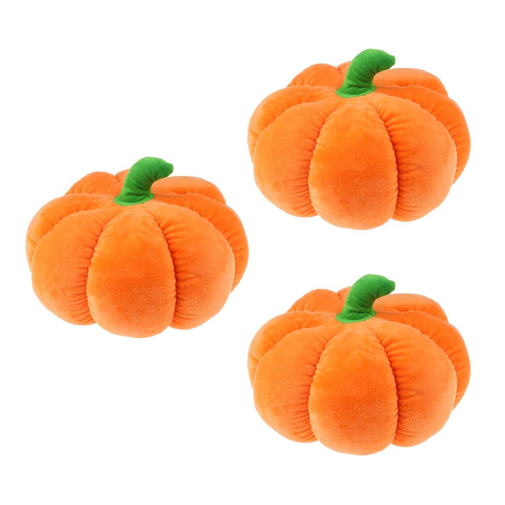 3x Halloween Pumpkin Toy Soft Plush Throw Home Office Car Decor Pillow M