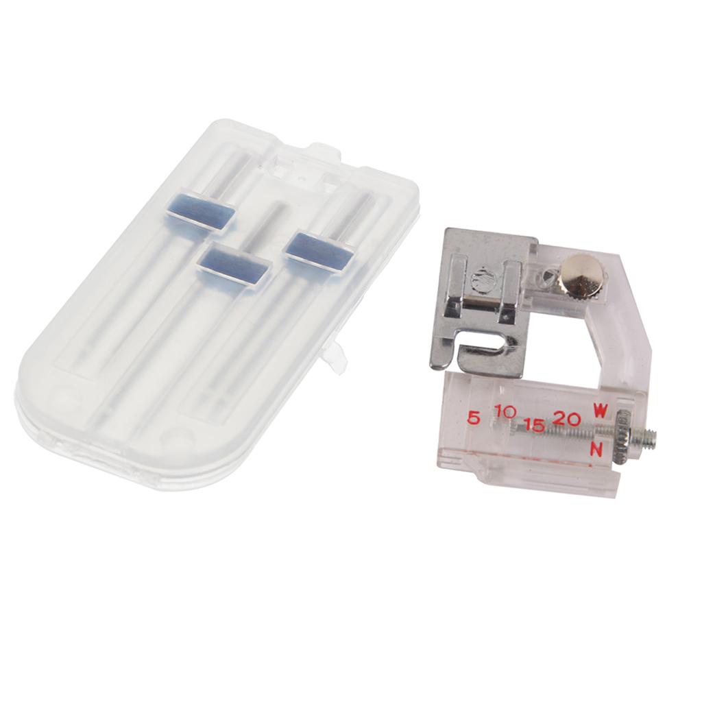 3pcs Sewing Machine Double Twin Needles + Adjustable Bias Binder Foot