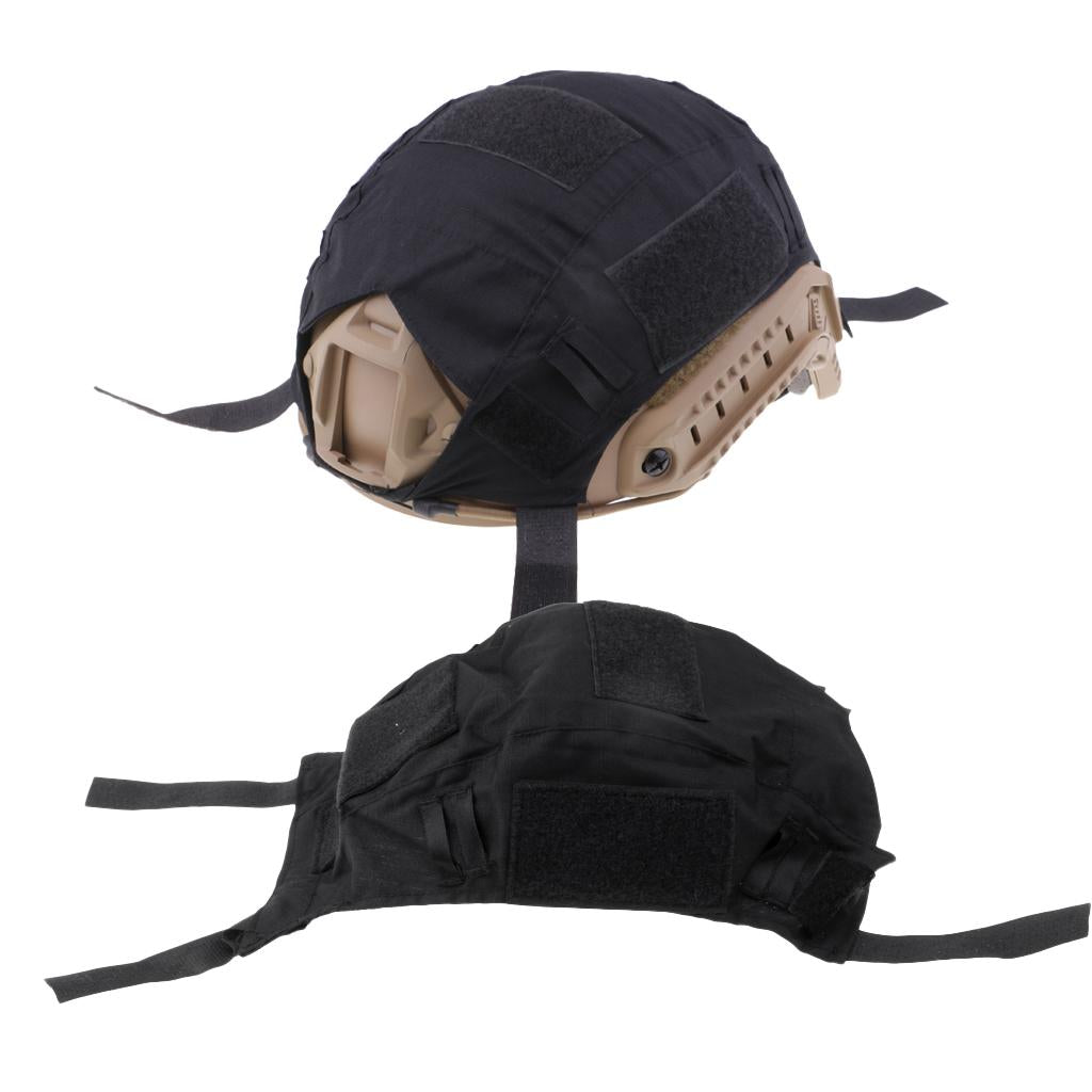 2 Pcs Tactical Hunting FAST Camo Helmet Cover Outdoor Equipment Black
