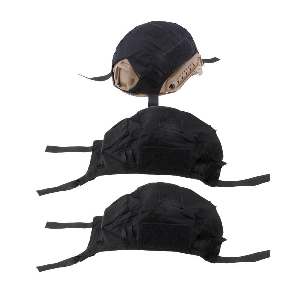 3 Pcs Tactical Hunting FAST Camo Helmet Cover Outdoor Equipment Black