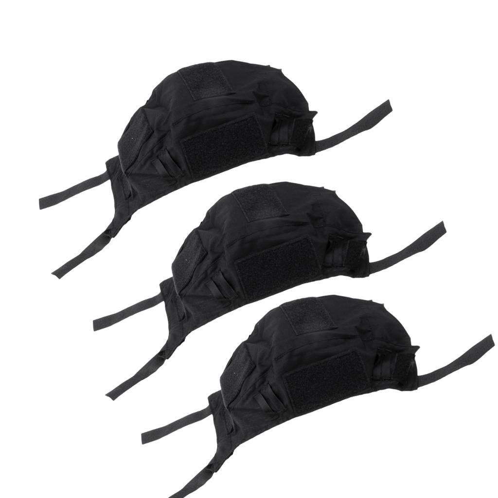 3 Pcs Tactical Hunting FAST Camo Helmet Cover Outdoor Equipment Black