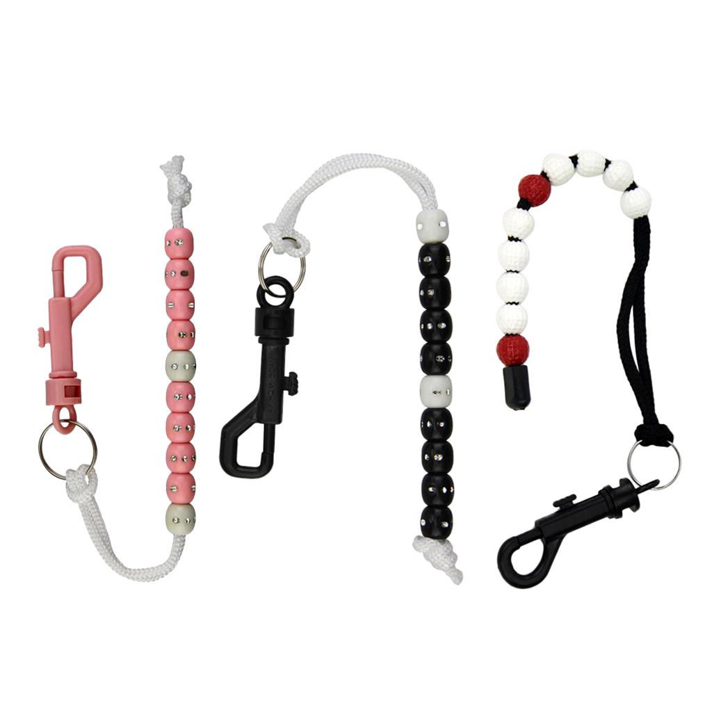 3pcs Golf Stroke Bead Score Counter Golf Accessory Training Aids Black Pink