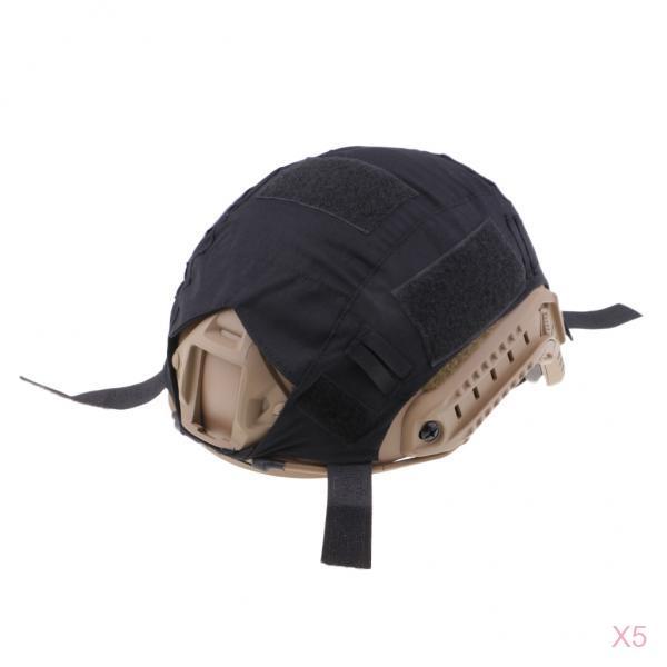 5 Pcs Tactical Hunting FAST Camo Helmet Cover Outdoor Equipment Black