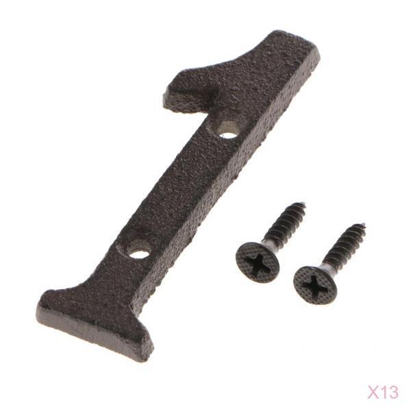13x Wrought Iron Antique House Door Number Sign Plaque DIY Digit Number 1