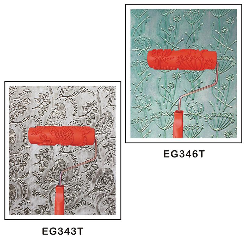 2 Pieces 7 Embossed Pattern Painting Roller Brush Tool Wall DIY Decor"