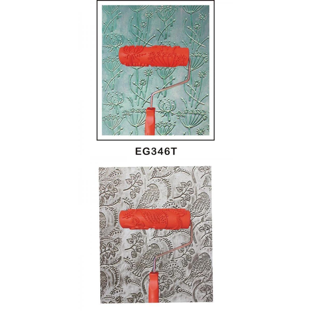 2 Pieces 7 Embossed Pattern Painting Roller Brush Tool Wall DIY Decor"