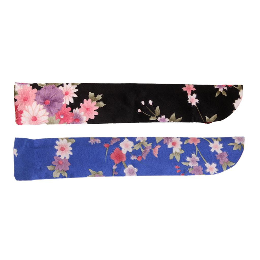 2Pieces Chinese Hand Pocket Fan Bag Cover Holder Protector Pouch