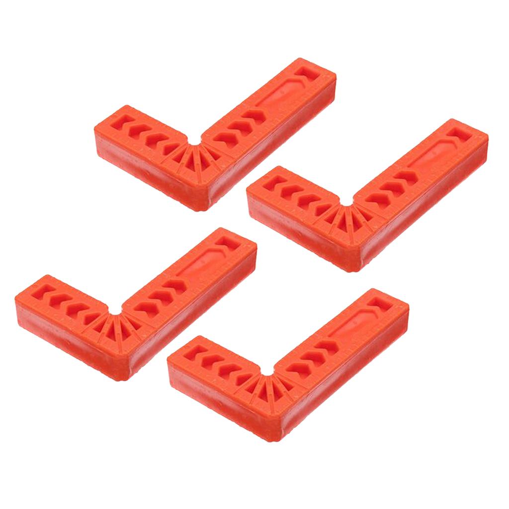 4x90 Deg L Shape Square Right Angle Clamps Corner Clamping Ruler Plastic 4''