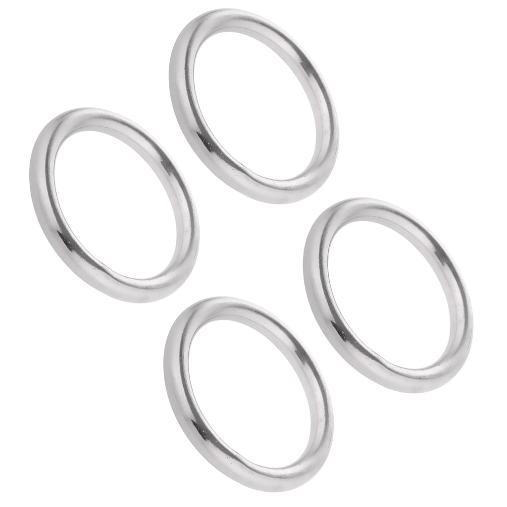 4 Pieces Boat Marine 304 Stainless Steel Polished O Rings Smooth Welded