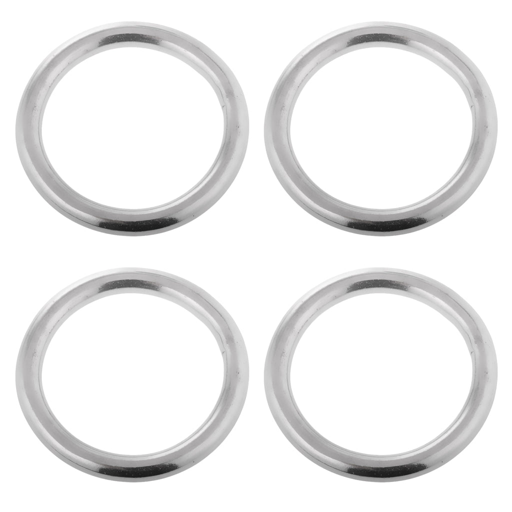 4 Pieces Boat Marine 304 Stainless Steel Polished O Rings Smooth Welded