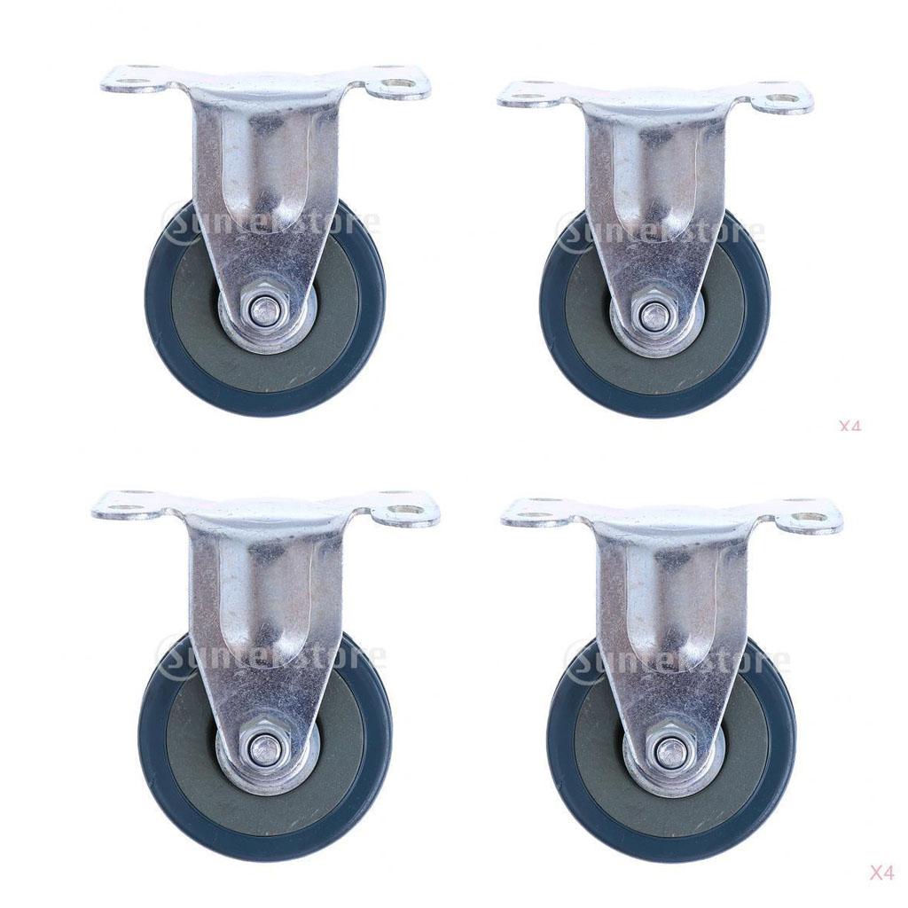 4 Pieces 2'' Directional Plate Caster Wheel Replacement Trolley Machine PVC