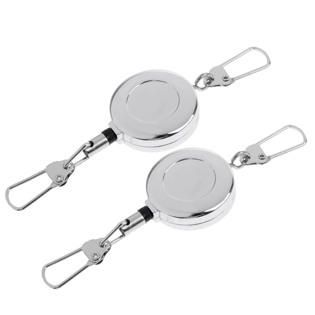 2pc Fly Fishing Retractable Zinger Reel Cord Retractor Fishing Tools Keyring