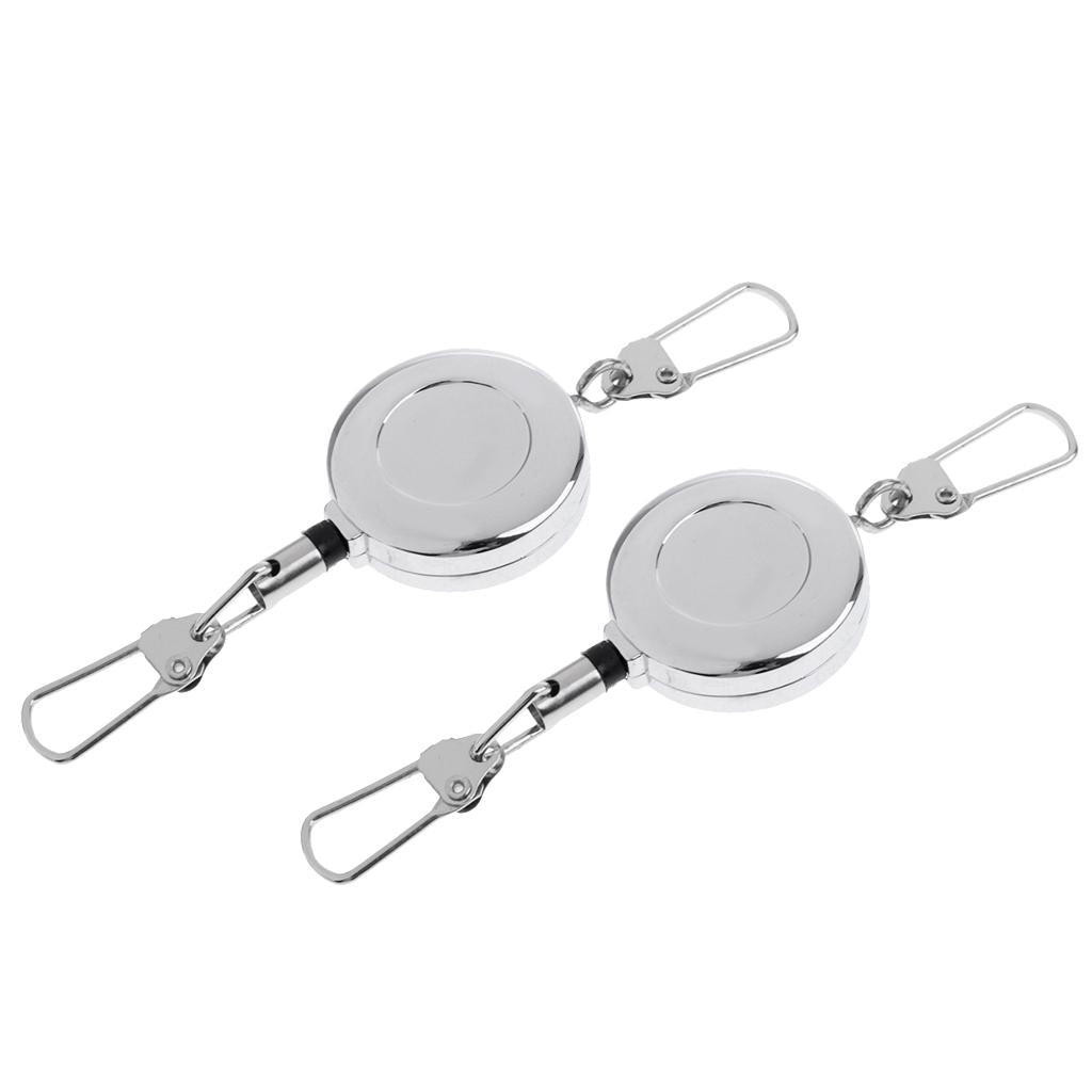 2pc Fly Fishing Retractable Zinger Reel Cord Retractor Fishing Tools Keyring