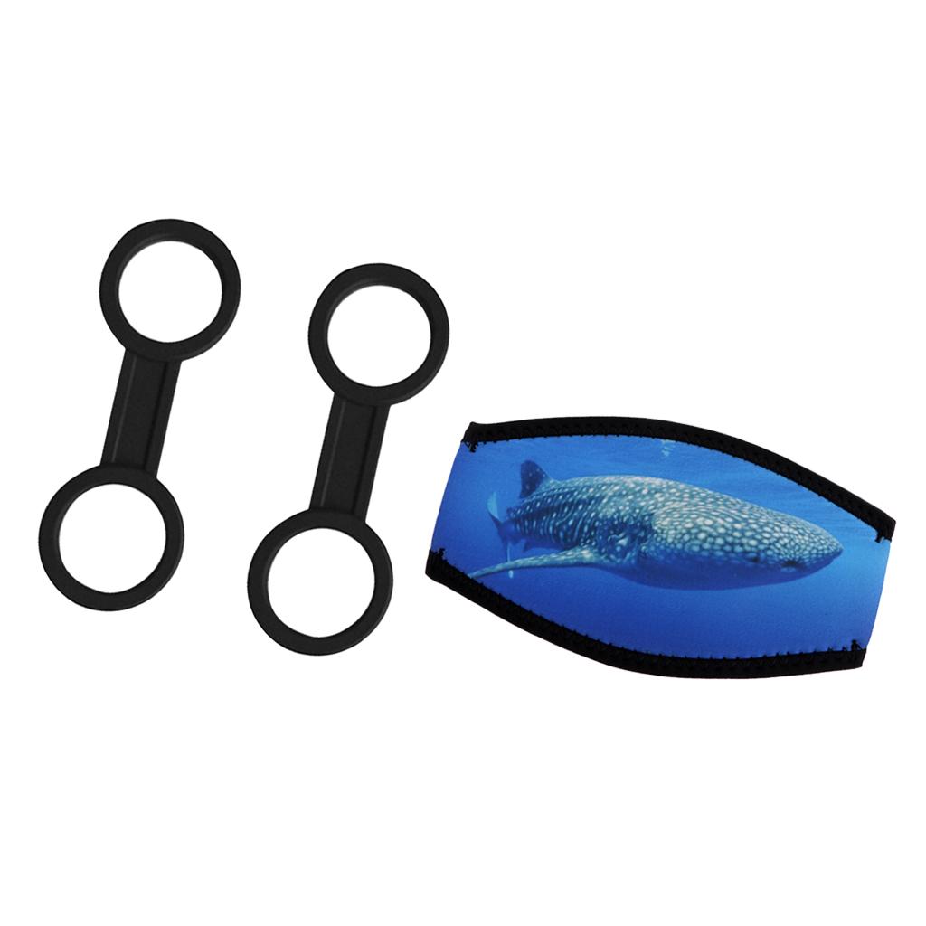 3 Pieces Neoprene Scuba Diving Mask Strap Cover+Silicone Mask Snorkel Holder
