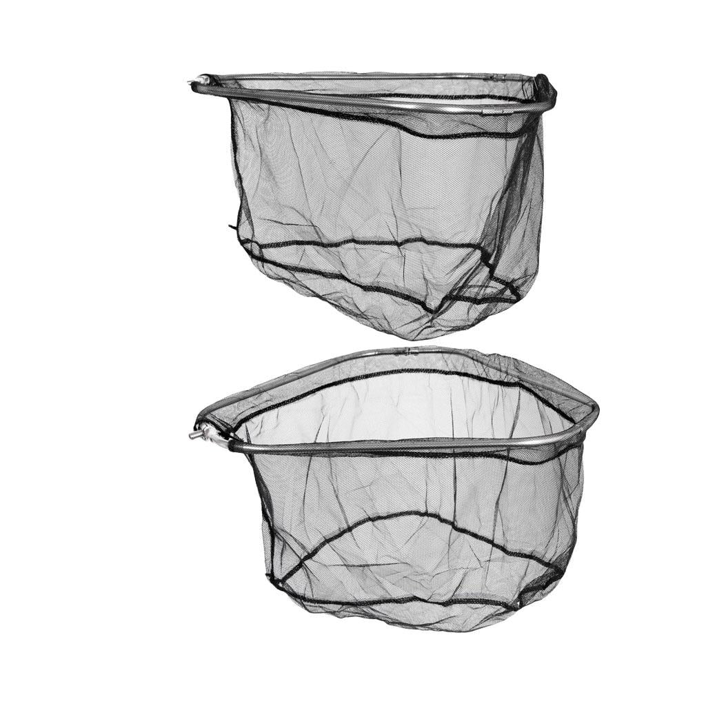 2Pcs Folding Stainless Steel Frame Nylon Triangle Fishing Landing Net Head