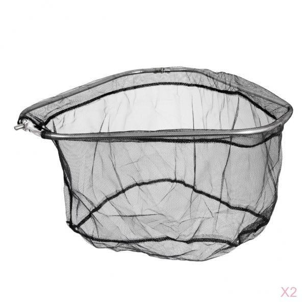 2Pcs Folding Stainless Steel Frame Nylon Triangle Fishing Landing Net Head