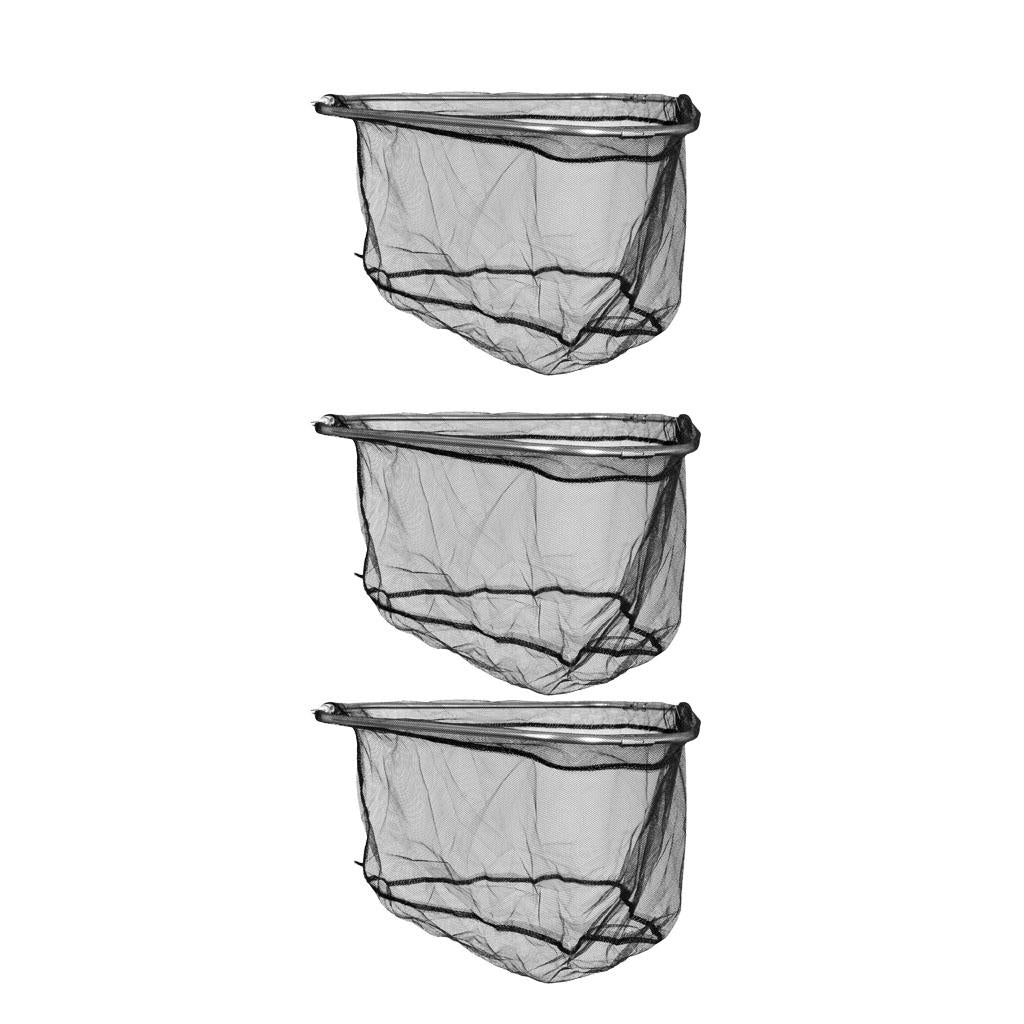 3Pcs Folding Stainless Steel Frame Nylon Triangle Fishing Landing Net Head