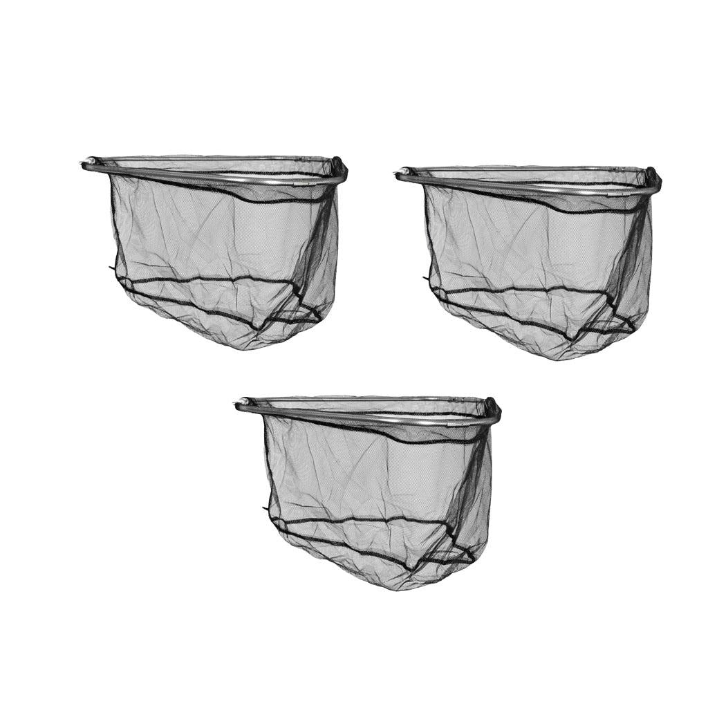 3Pcs Folding Stainless Steel Frame Nylon Triangle Fishing Landing Net Head