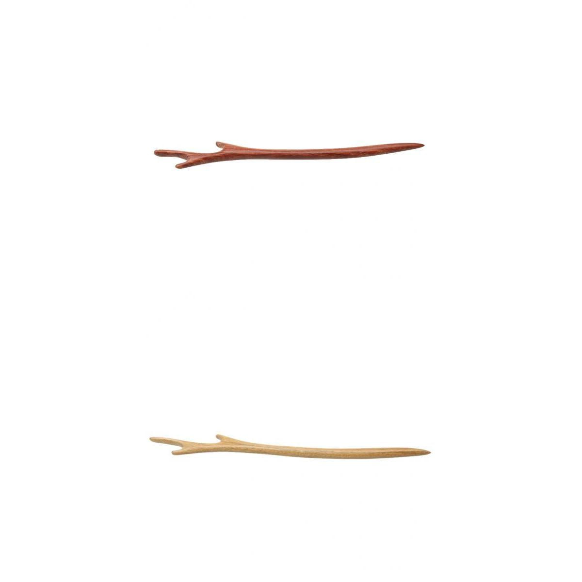 2pcs Vintage Wood Antler Hair Sticks Handmade Hairpin Chignon Pin Accessory