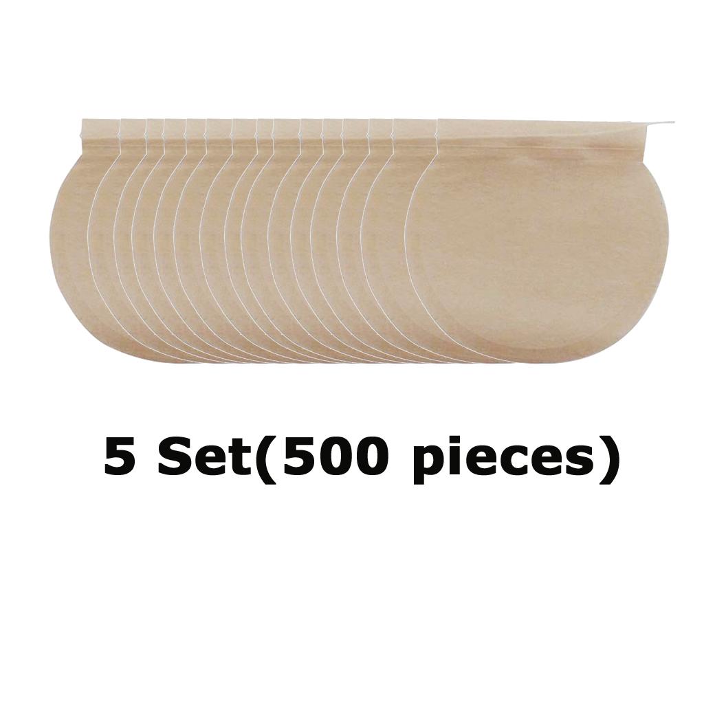 5 Set (500Pcs) Empty Tea Filter Bags Loose Herbs Teabag with Drawstring