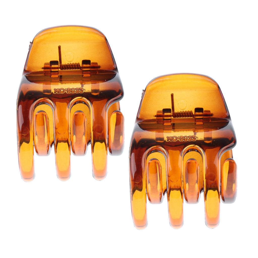 2x Ladies Hair Claw Grip Women Hair Jaw Folding Hair Clips Accessories Brown
