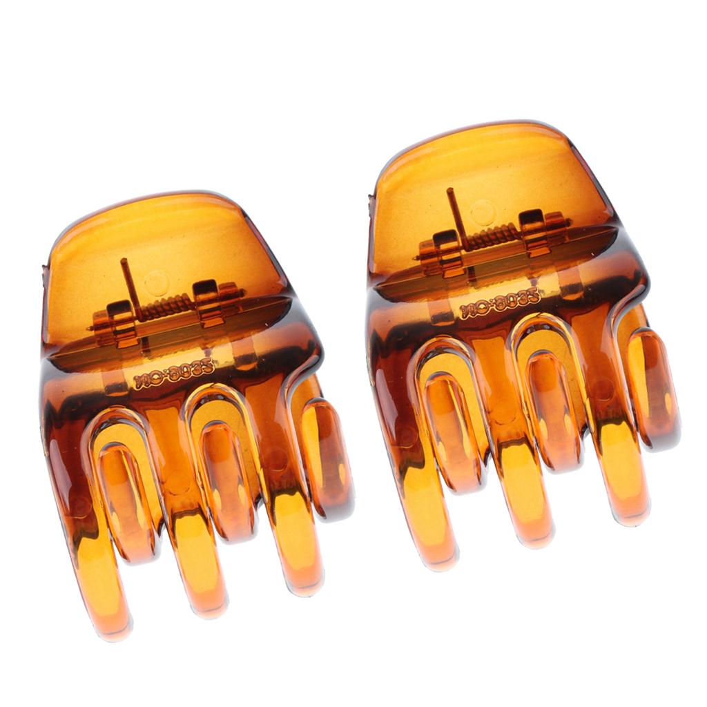2x Ladies Hair Claw Grip Women Hair Jaw Folding Hair Clips Accessories Brown