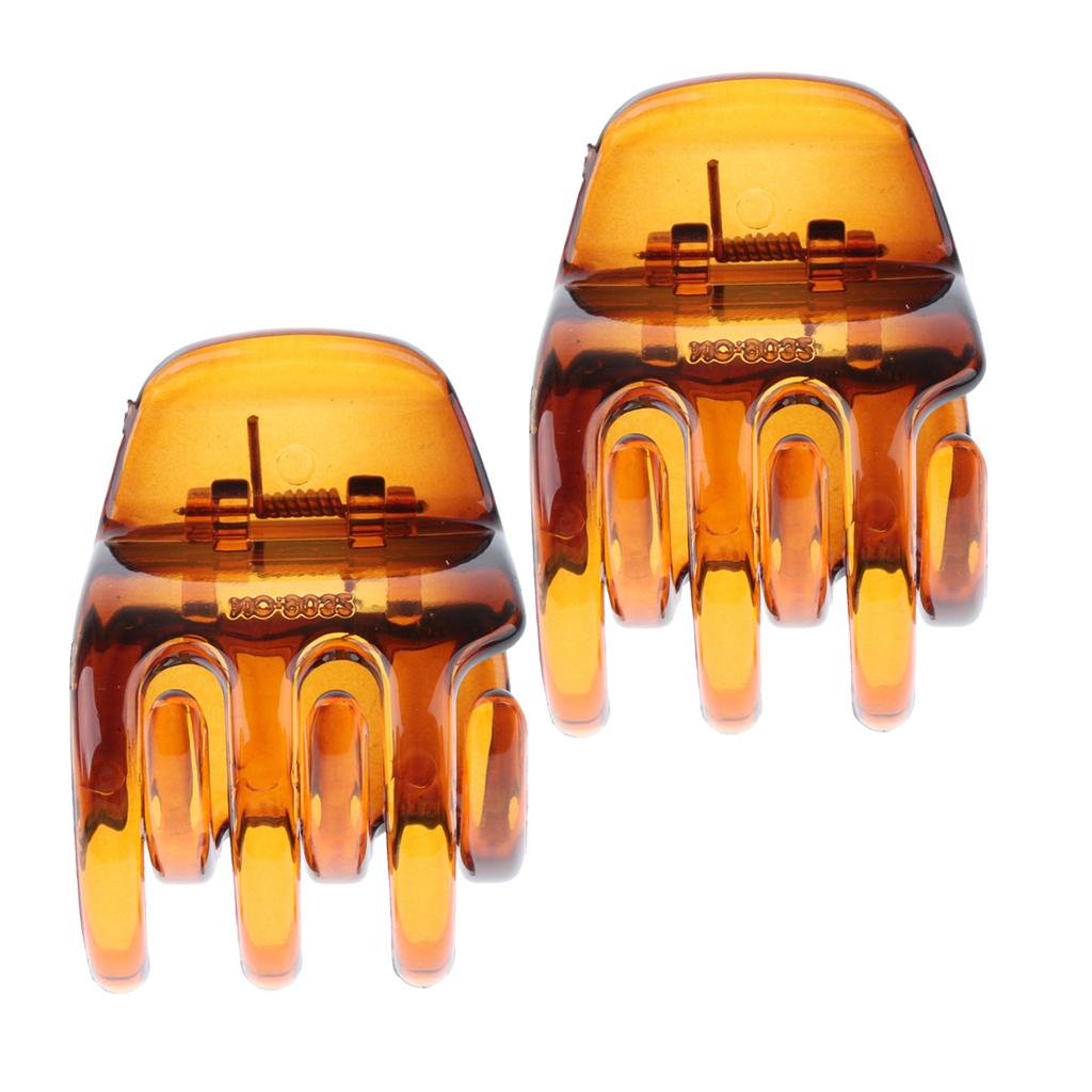 2x Ladies Hair Claw Grip Women Hair Jaw Folding Hair Clips Accessories Brown
