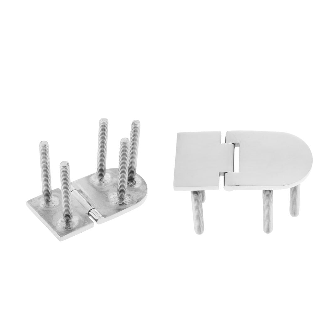 2pcs Boat Marine Stainless Steel Flush Door Concealed Hinge 76 x 40 x 4 mm