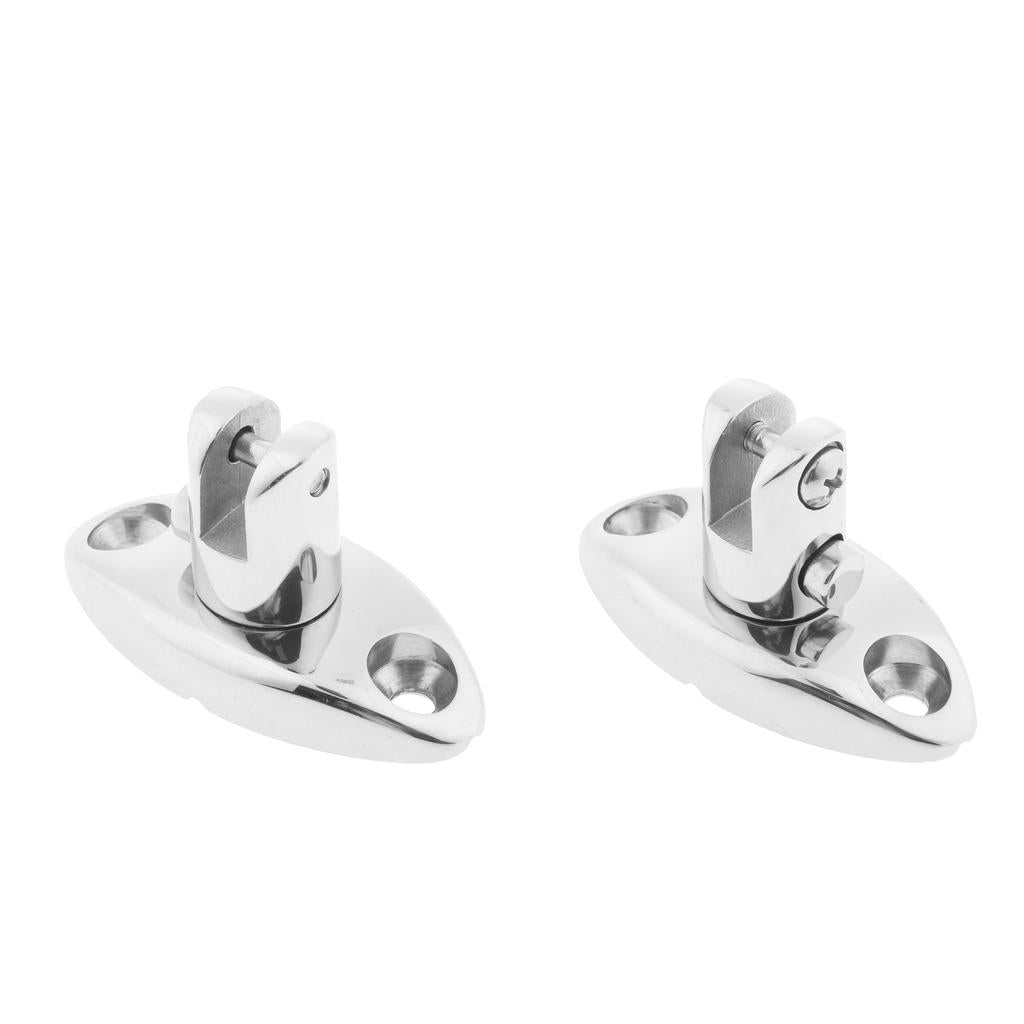2pcs Marine Grade 316 Stainless Steel Boat Bimini Top Swivel Deck Hinge