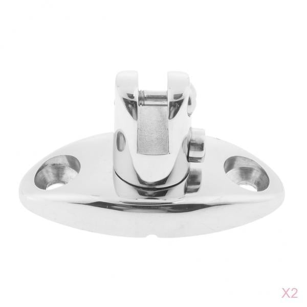 2pcs Marine Grade 316 Stainless Steel Boat Bimini Top Swivel Deck Hinge