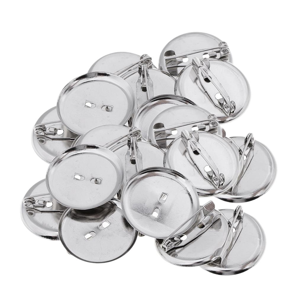 20 Pieces Brooch Blank Lapel Pin Badge Base Pin-Back Button Base 23MM Metal