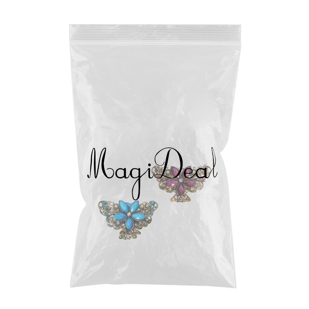 2 Pieces Women Metal Butterfly Flower Hair Claw Clamps Hair Clip Accessories